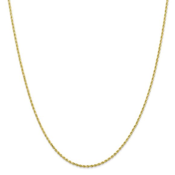 1.75mm 10k Yellow Gold Diamond Cut Solid Rope Chain Necklace, 16 Inch - Picture 3 of 8